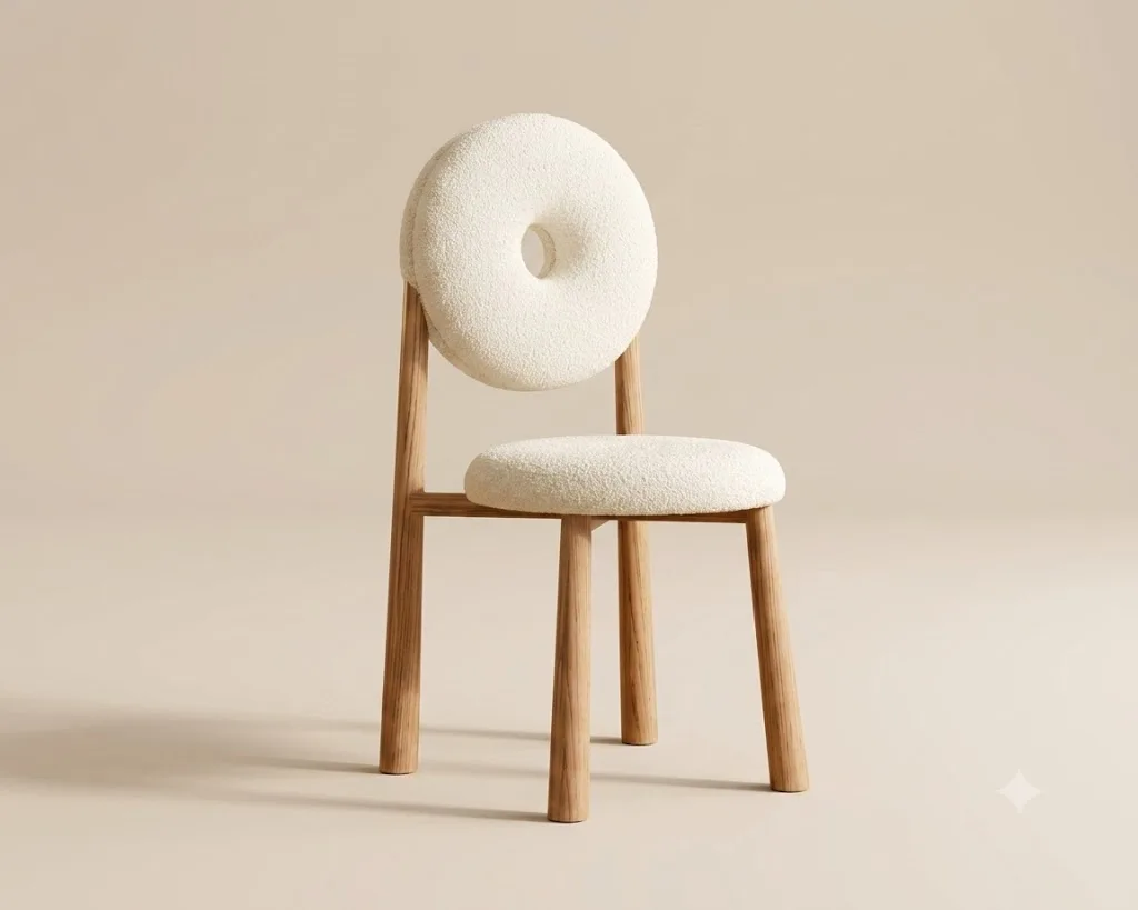 Boucle Accent Chair with Round Back