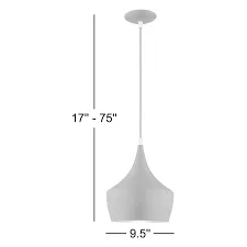 Schultz Matte White Metal Pendant Light