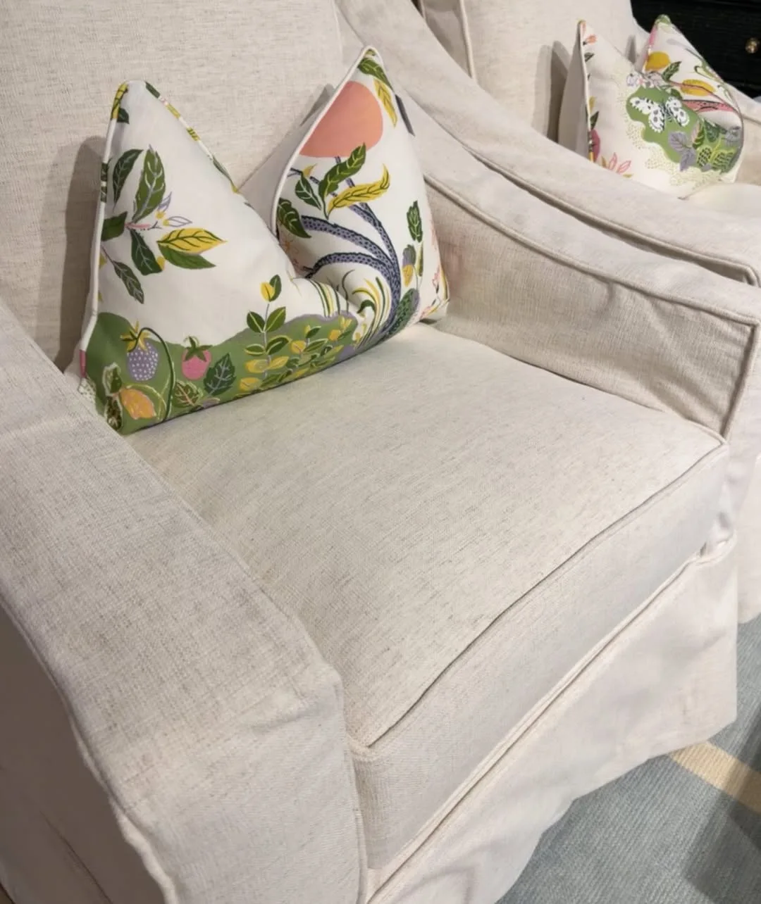 Bailey Cream Linen Slipcovered Armchair
