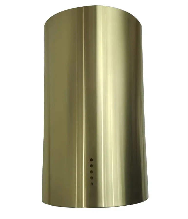Brushed Gold Cylindrical Range Hood