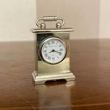 Polished Silver Metal Tabletop Clock