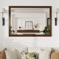 Rectangular Gray Oak Horizontal Wall Mirror
