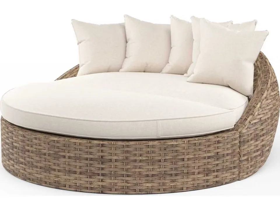 Eichholtz Round Woven Wicker Outdoor Daybed