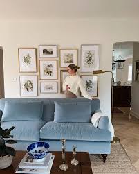 Blue Velvet Sofa