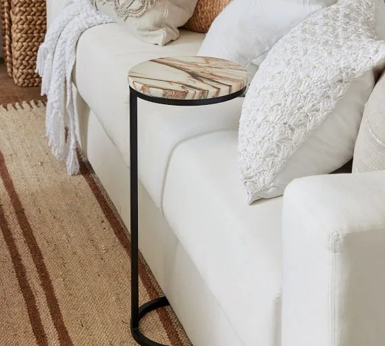 Delaney Round Marble Accent Table