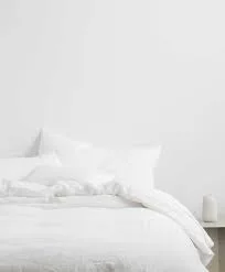 Solid White Linen Duvet Bedding Set