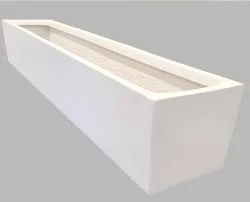 White Rectangular Trough Planter