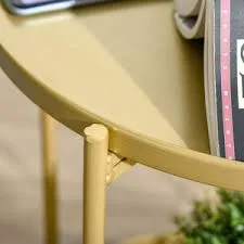 Round Metal Tray Side Table