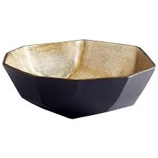 Radia Matte Black and Gold Decorative Bowl