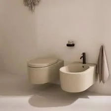 Matte Beige Wall Faced Toilet