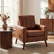 Tufted Brown Leather Armchair