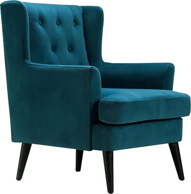 Velvet Wingback Armchair
