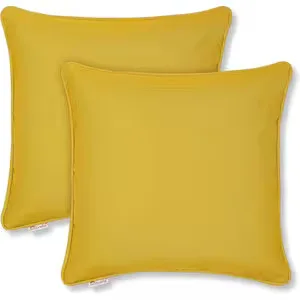 Daffodil Solid Yellow Square Throw Pillow