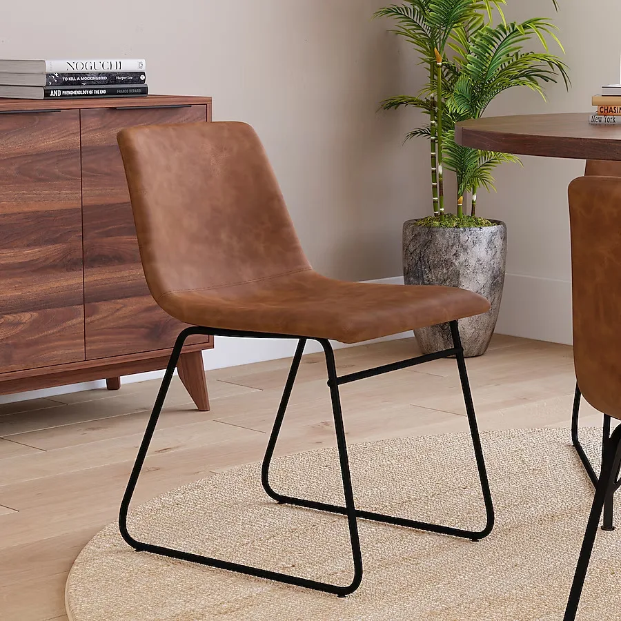 Taylor & Logan Brown Leather Dining Chair