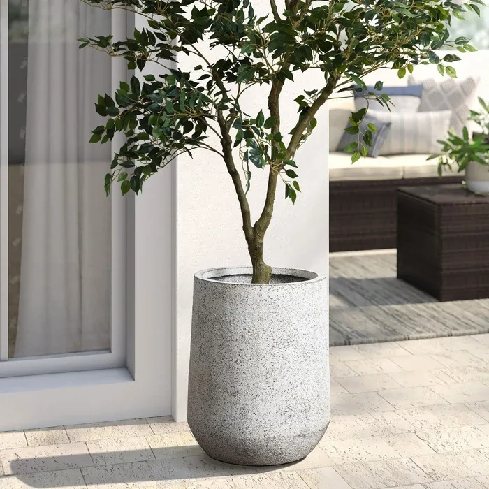 Textured Round Potted Plant