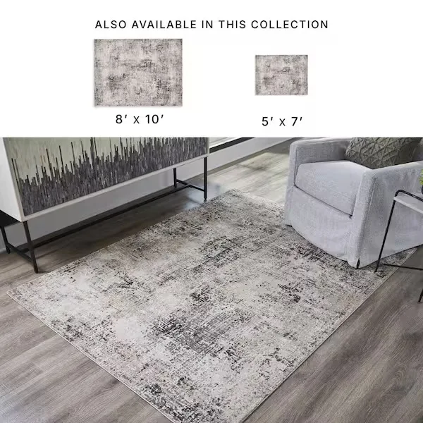 Elaning Abstract Gray Area Rug