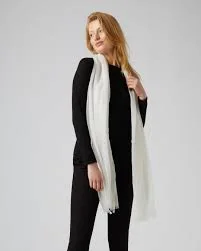 Solid White Rectangular Scarf