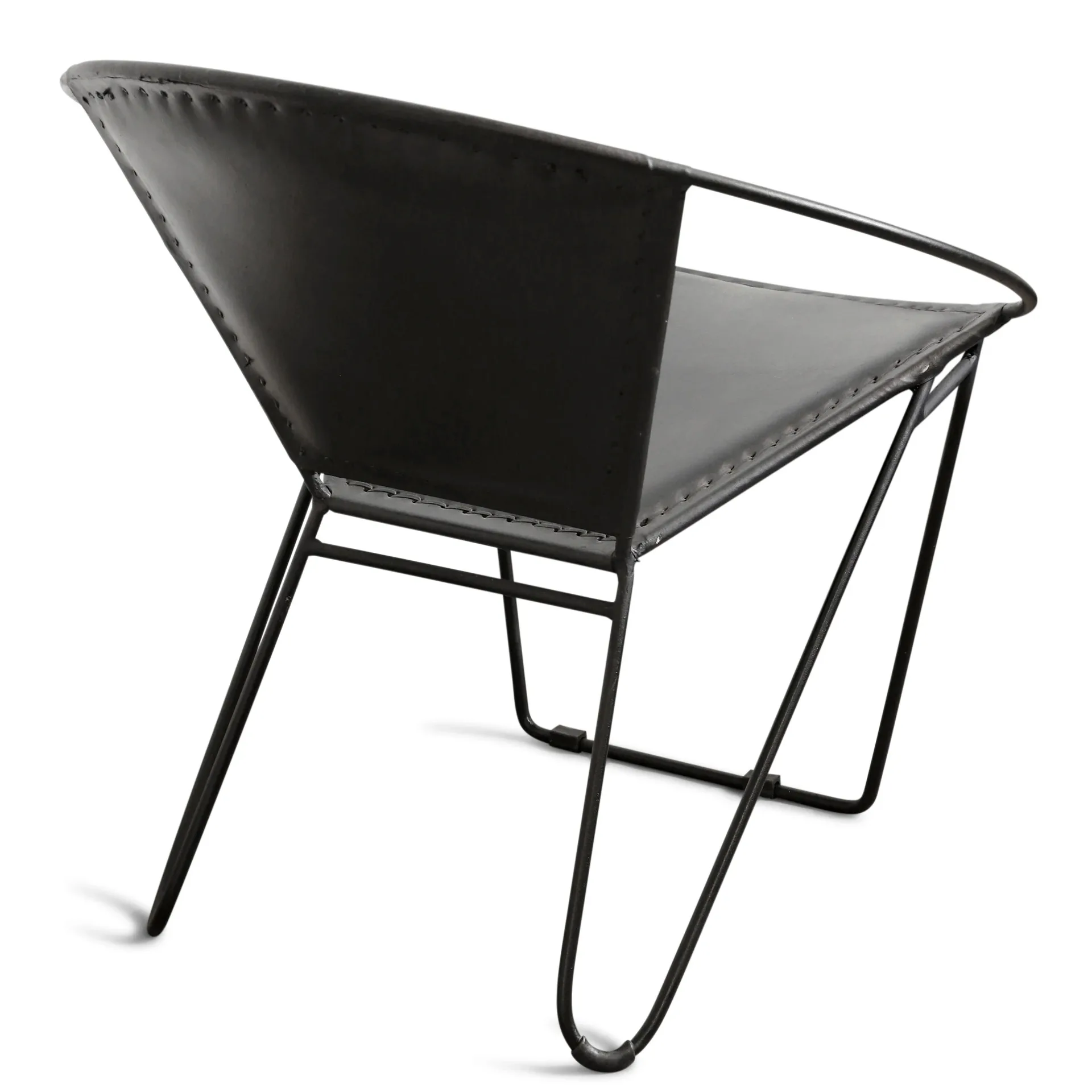 StyleCraft Arcline Black Leather Accent Chair