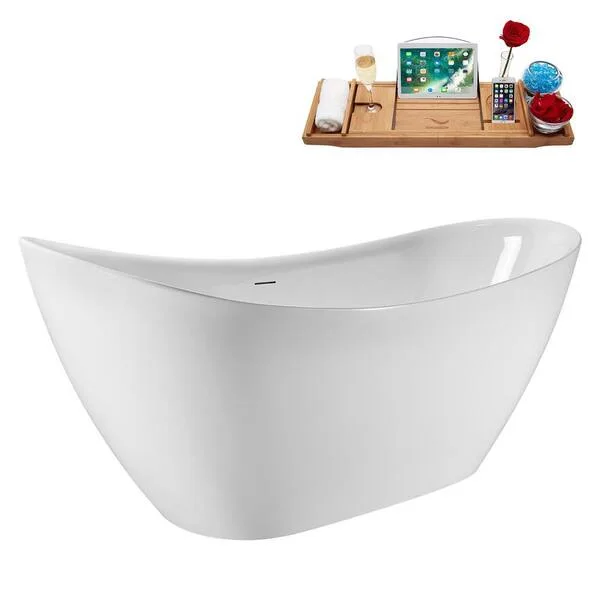 Streamline Glossy White Acrylic Freestanding Bathtub
