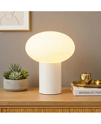 Ivy Minimalist White Glass Table Lamp