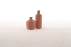 Tonin Casa Matte Pink Ceramic Bottle Vase