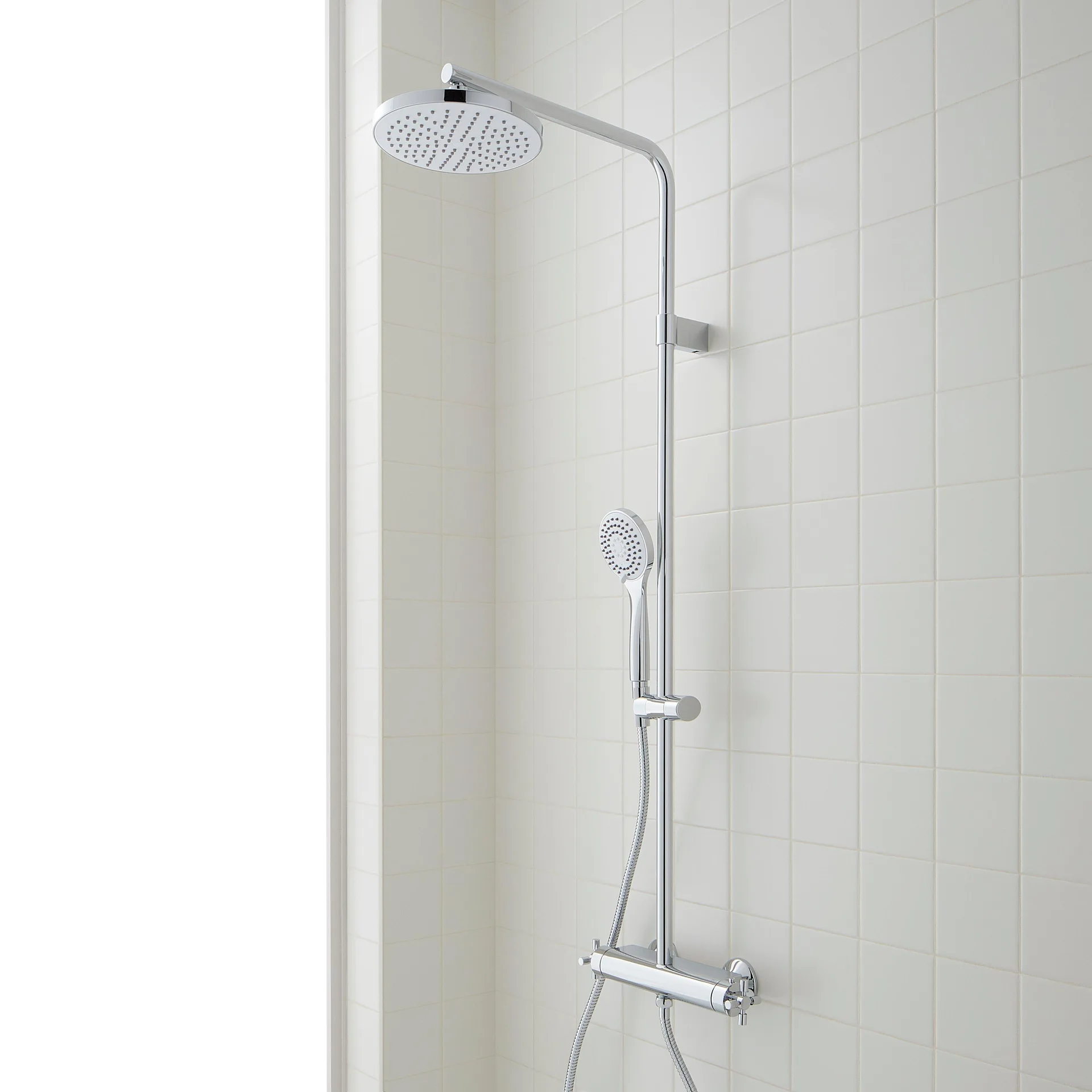 Hollybrook Thermostatic Exposed Pipe Shower with Hand Shower