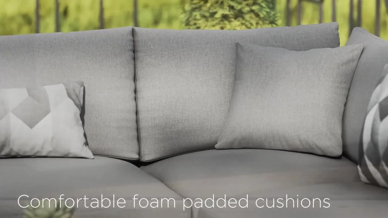 Modway Commix Modern Gray Aluminum Outdoor Sectional Sofa