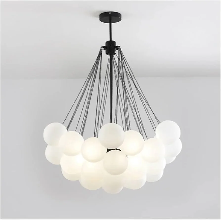 Matte Black Cloud Globe Chandelier