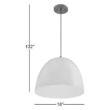 White Metal Dome Pendant Light