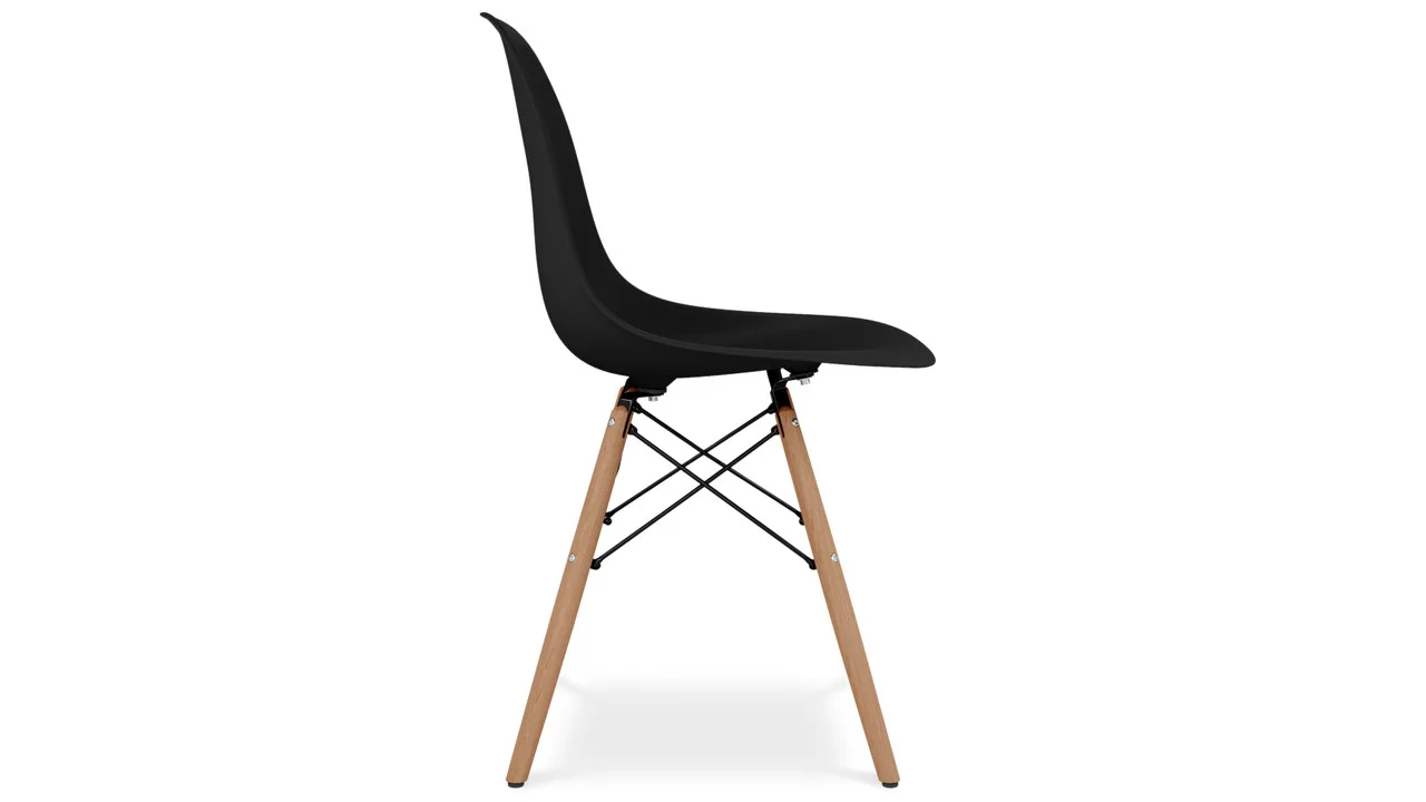 Black Molded Plastic Dining Chair