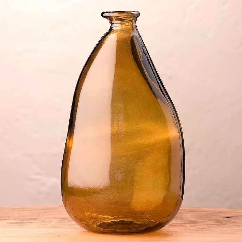 Organic Brown Glass Decorative Bottle Vase