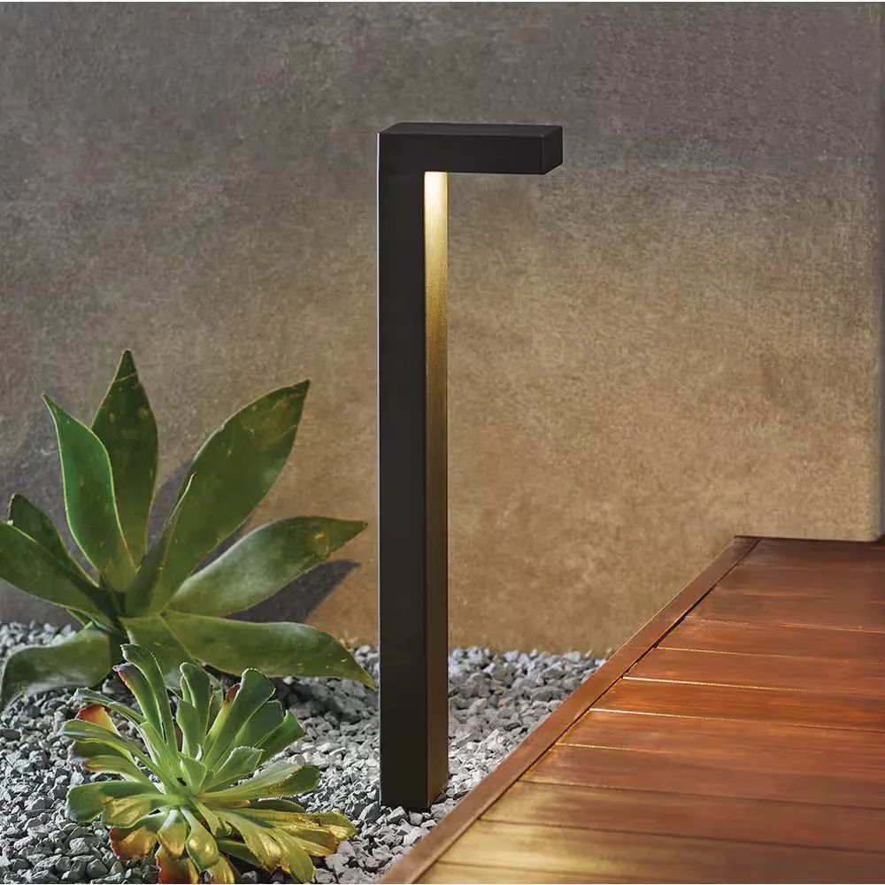 Modern Black Metal Outdoor Pathway Light
