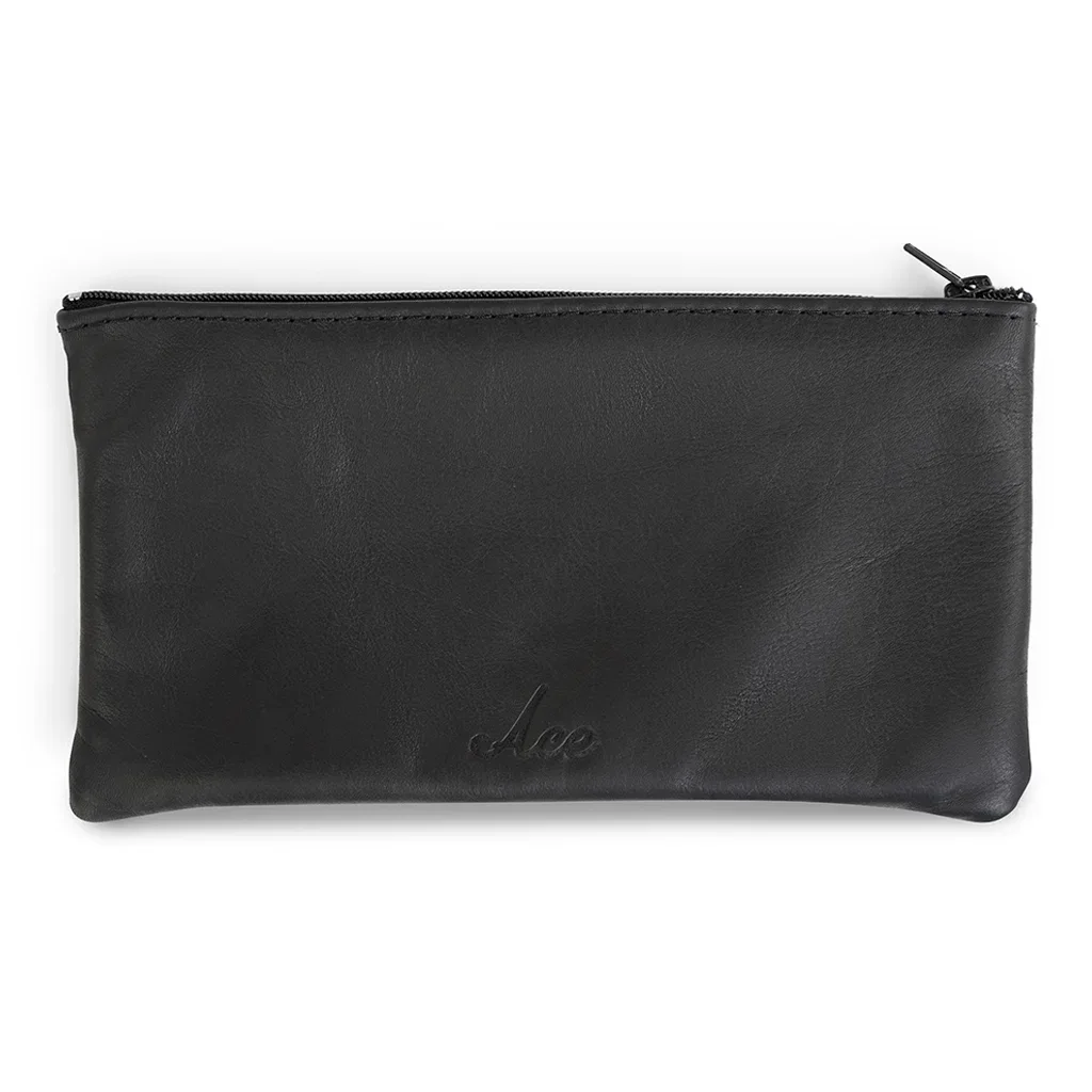 Black Leather Rectangular Clutch Bag