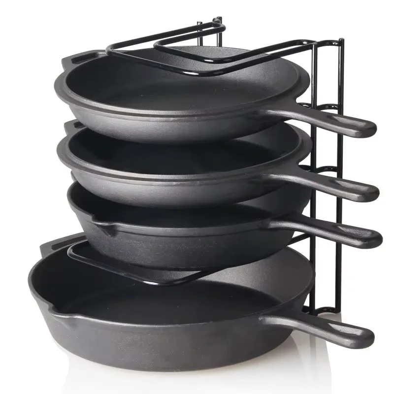 Matte Black Steel Pan Organizer Rack