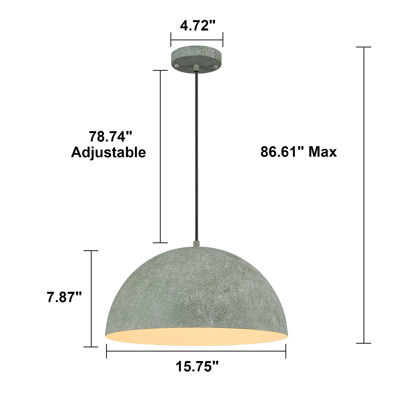 Gray Dome Pendant Light
