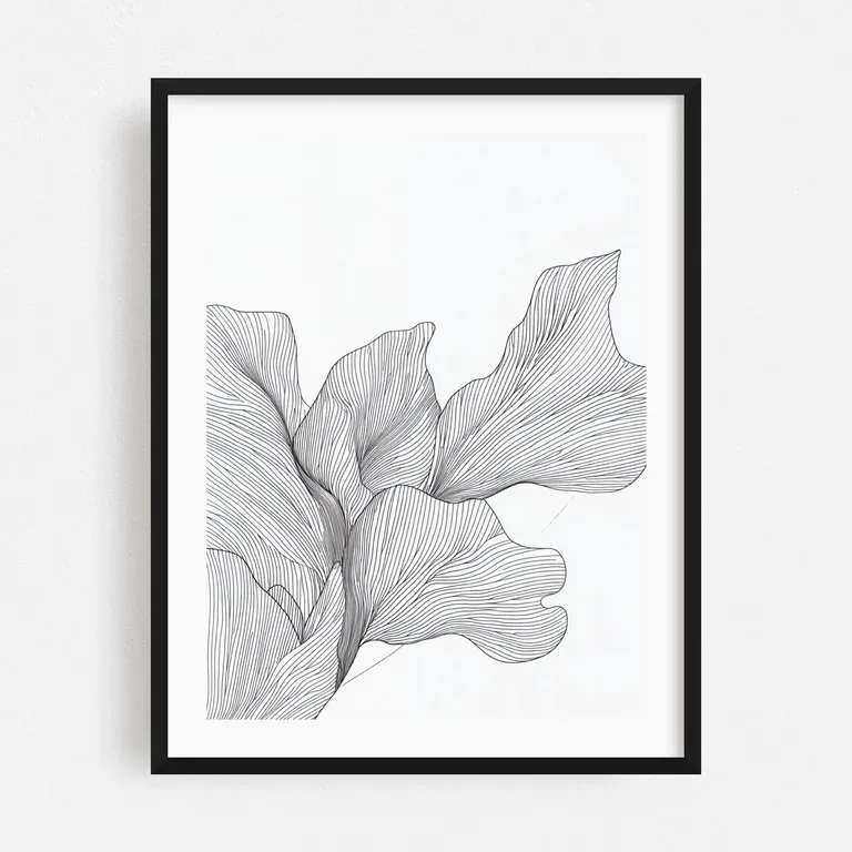 Botanical Minimalist Floral Framed Wall Art