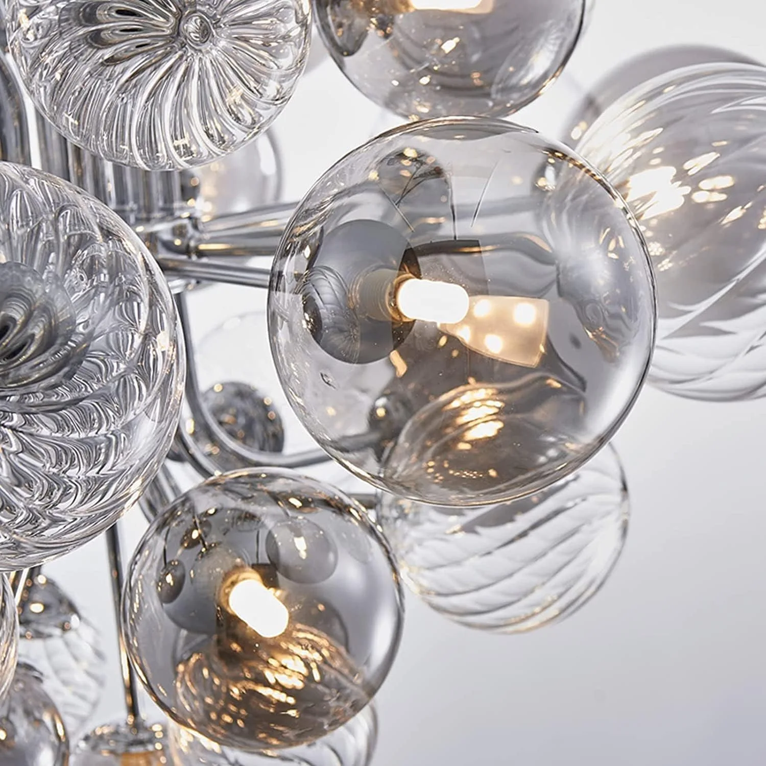 Ribbed Glass Bubble Chandelier