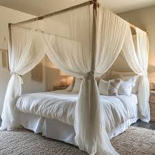 Linen Canopy Bed Curtains