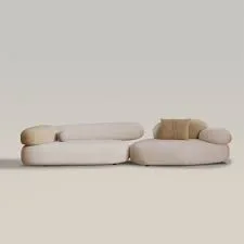 Cream Fabric Modular Pebble Sofa