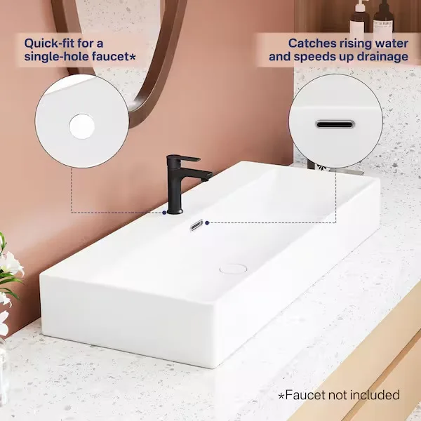 Eridanus Turner Rectangular White Vessel Sink
