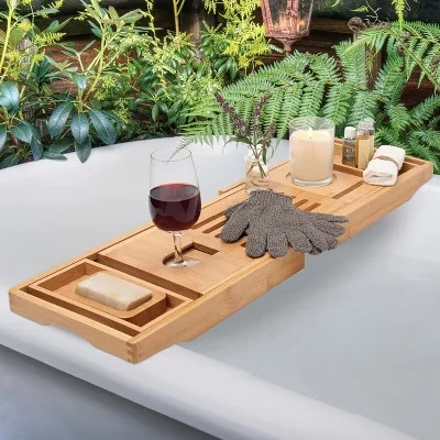 Natural Rectangular Bathtub Caddy