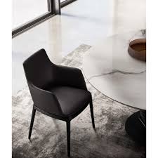 Mona Black Leather Upholstered Armchair