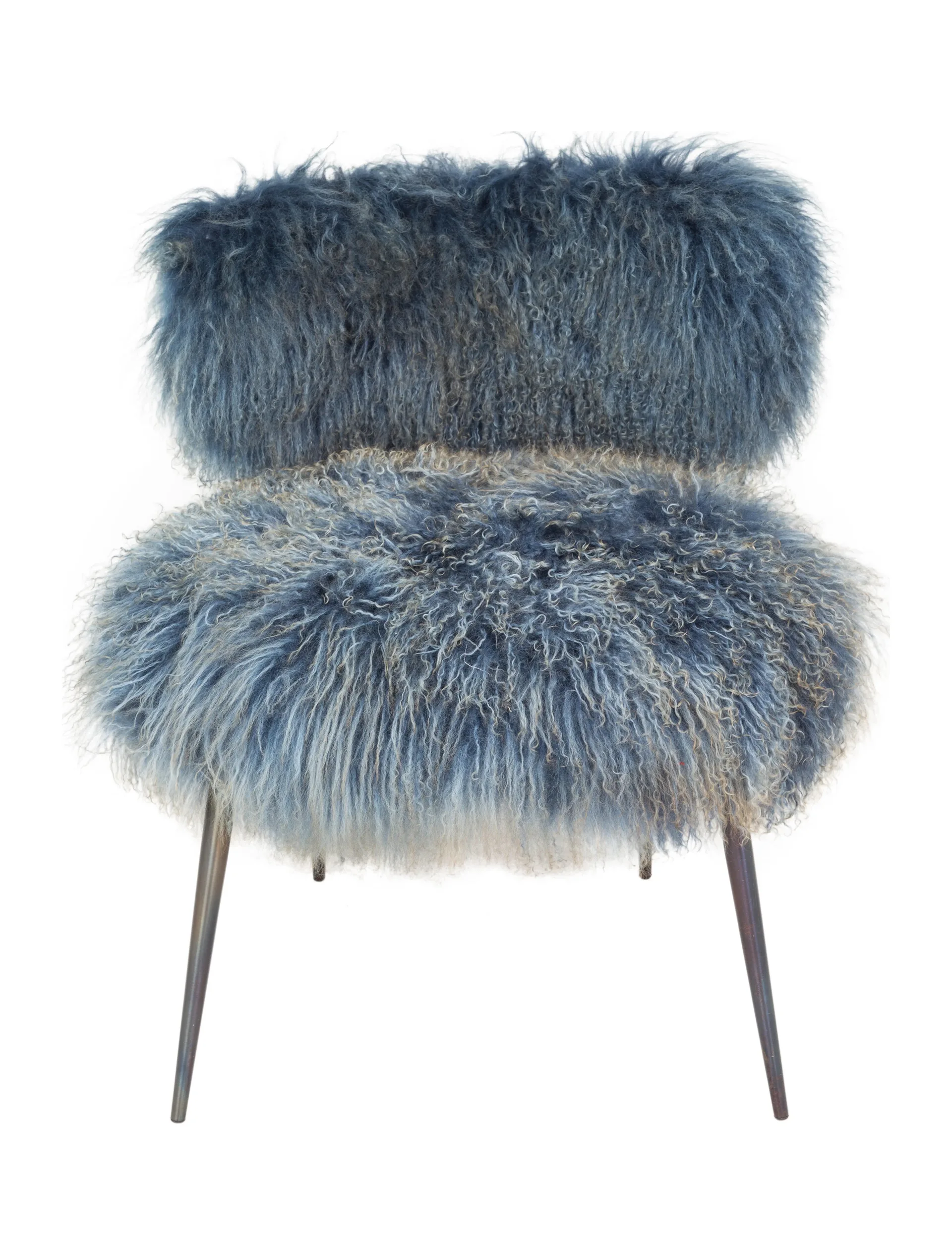 Baxter Nepal Blue Furry Accent Chair