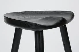 Black Wooden Saddle Stool