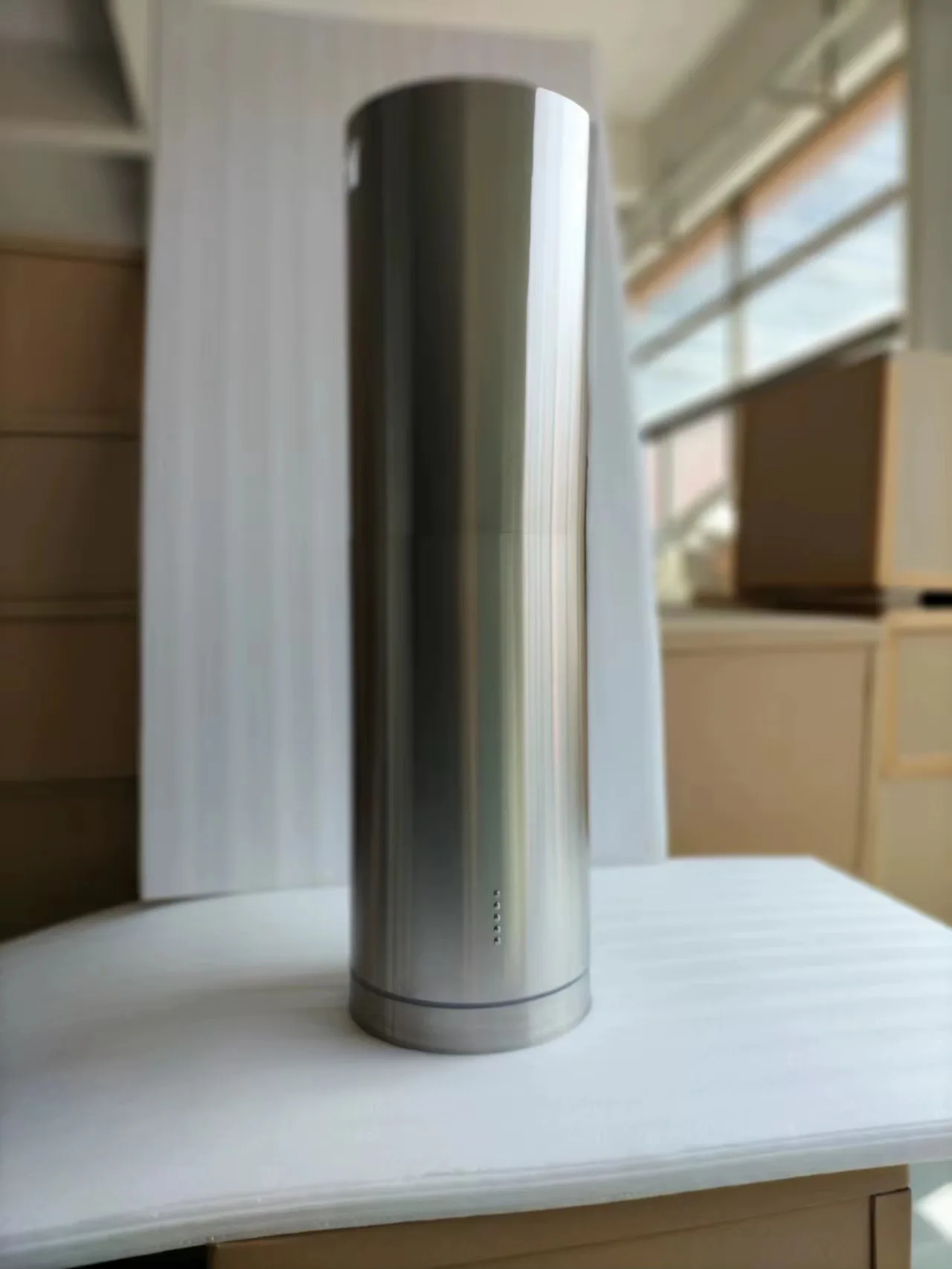 Brushed Steel Cylindrical Range Hood
