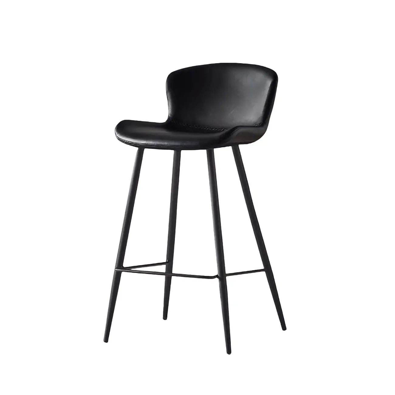 Black Leather Counter Stool
