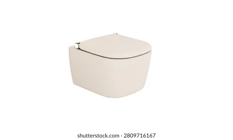 Beige Ceramic Wall Faced Toilet