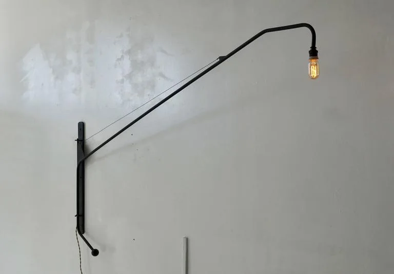 Matte Black Metal Swing Arm Wall Lamp