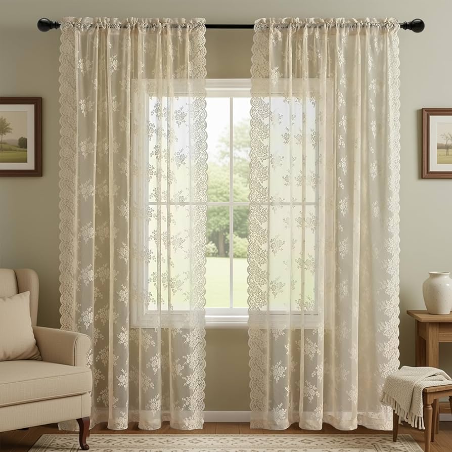 Floral Lace Curtains