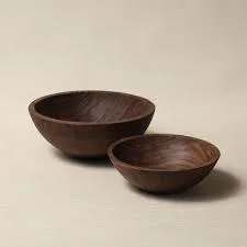 Round Walnut Wooden Bowl